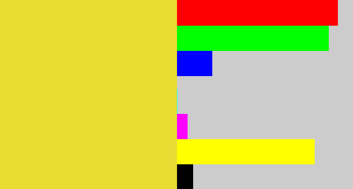 Hex color #e9dc33 - off yellow