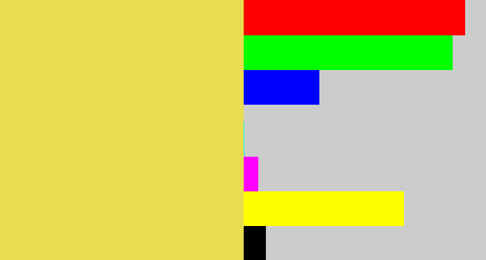 Hex color #e9dc4f - dull yellow