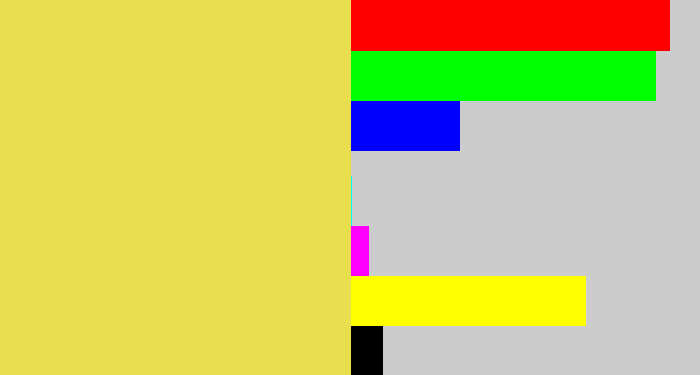 Hex color #e9de4e - dull yellow