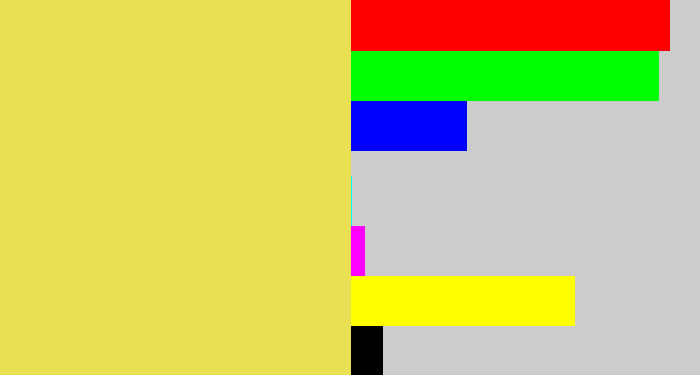 Hex color #e9e053 - dull yellow