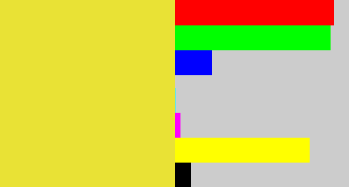 Hex color #e9e235 - off yellow