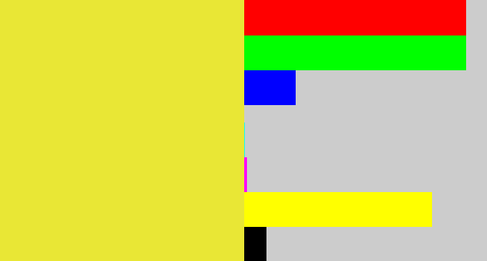 Hex color #e9e735 - off yellow