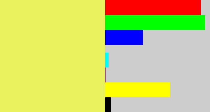 Hex color #e9f15c - yellowish