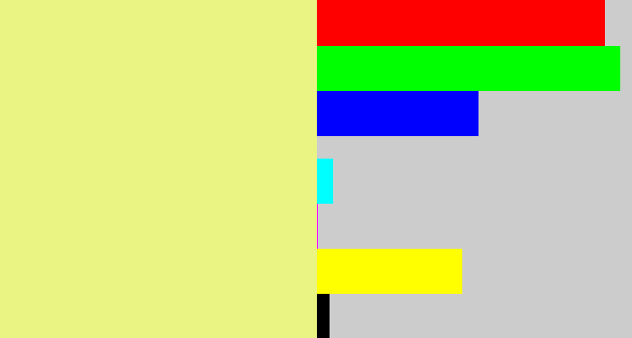Hex color #e9f483 - yellowish tan