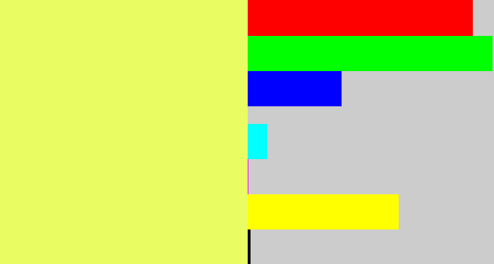 Hex color #e9fc62 - canary