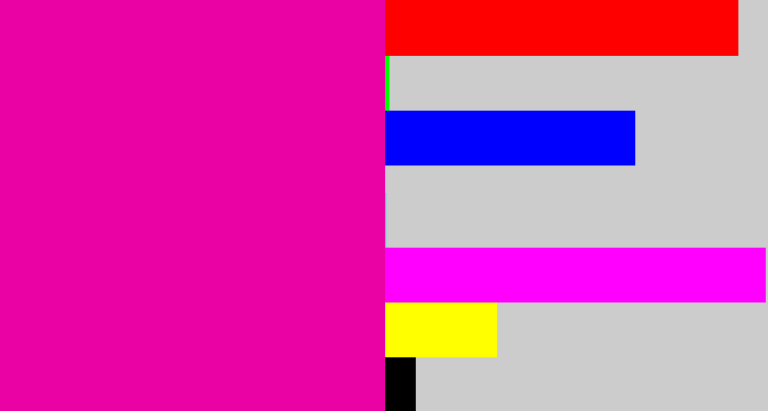 Hex color #ea02a5 - shocking pink