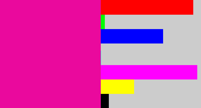 Hex color #ea099d - neon pink