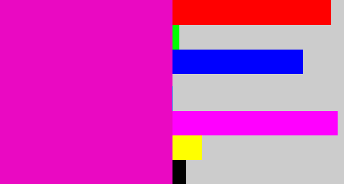 Hex color #ea09c2 - hot magenta