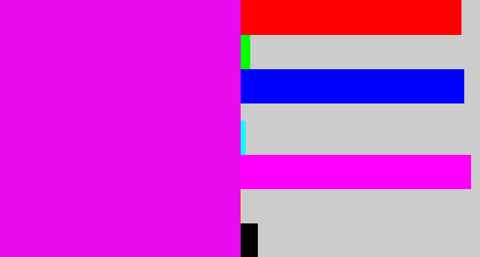 Hex color #ea0aee - pink/purple