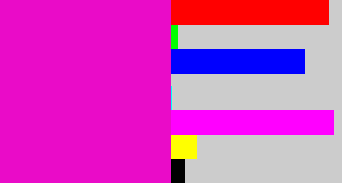 Hex color #ea0bc8 - hot magenta