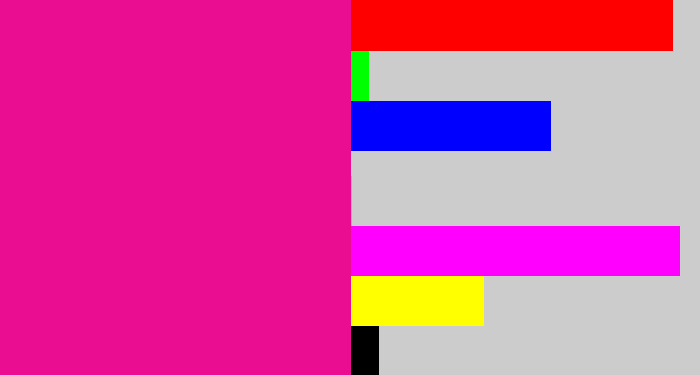 Hex color #ea0d91 - electric pink
