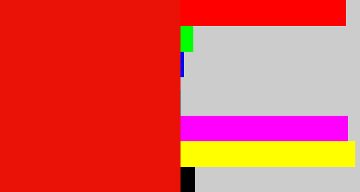 Hex color #ea1106 - red