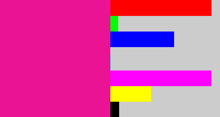 Hex color #ea1393 - electric pink