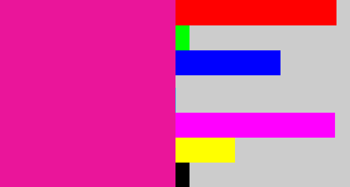 Hex color #ea159a - neon pink