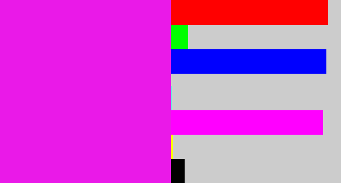 Hex color #ea19e8 - pink/purple