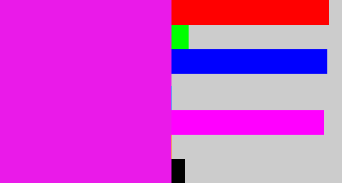 Hex color #ea1ae9 - pink/purple
