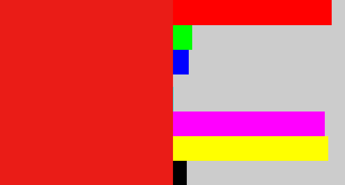 Hex color #ea1c17 - vermillion