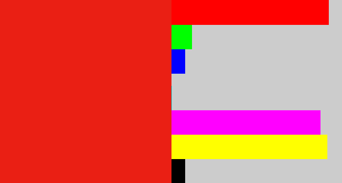 Hex color #ea1f14 - vermillion