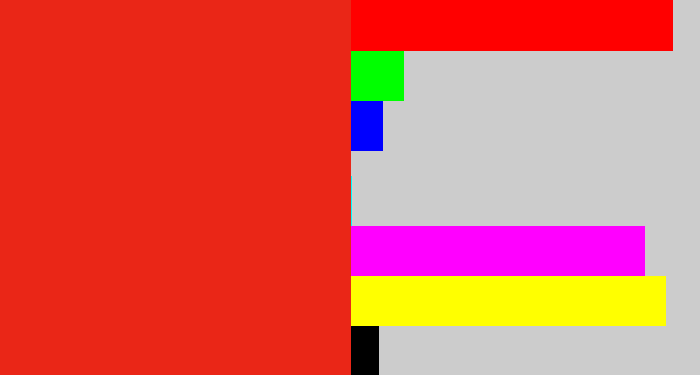 Hex color #ea2617 - vermillion