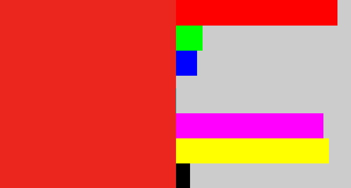 Hex color #ea261f - vermillion