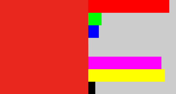 Hex color #ea271f - vermillion