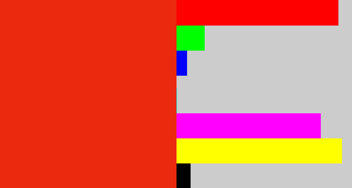 Hex color #ea290f - vermillion