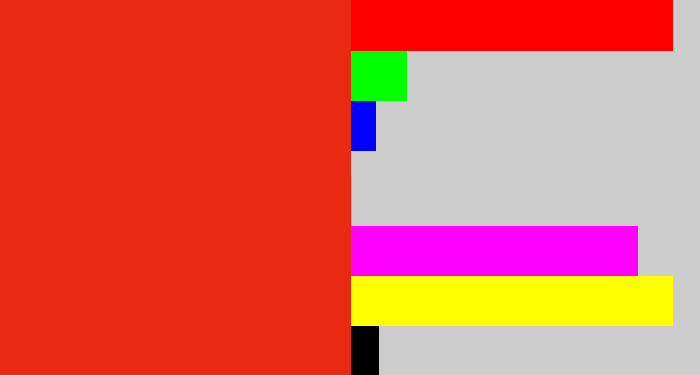 Hex color #ea2913 - vermillion