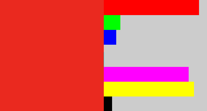 Hex color #ea291f - vermillion