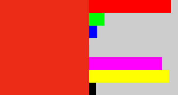 Hex color #ea2b18 - vermillion