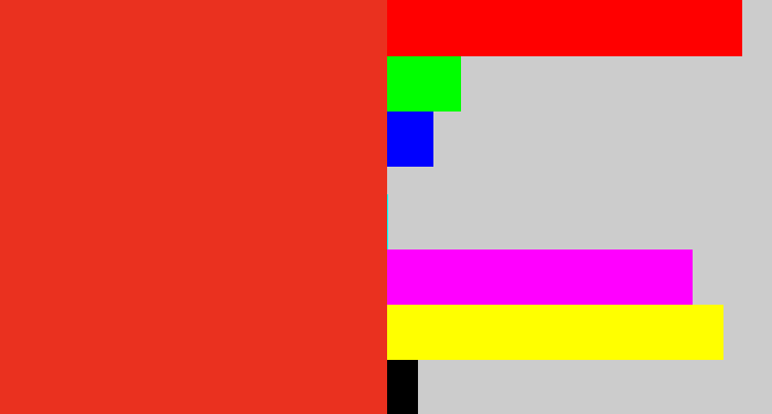 Hex color #ea311f - tomato