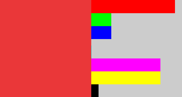 Hex color #ea3739 - tomato