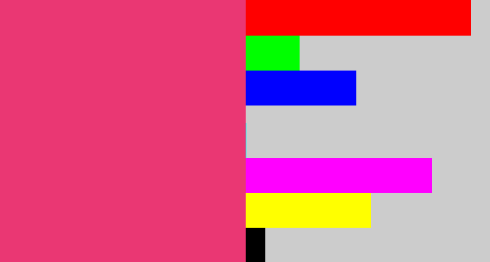 Hex color #ea3773 - darkish pink
