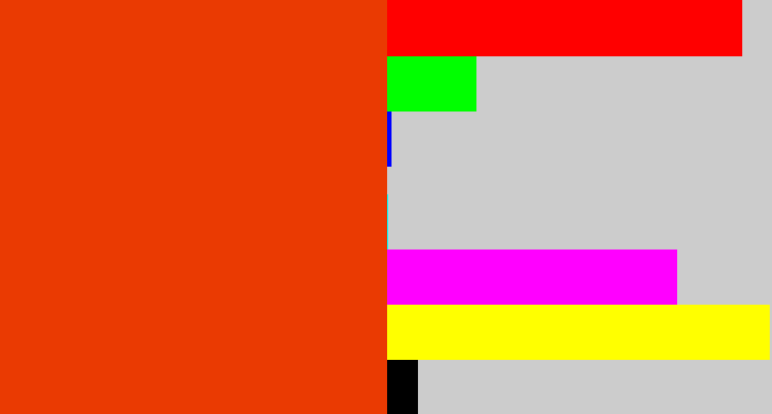 Hex color #ea3a02 - orangish red