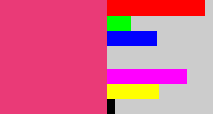 Hex color #ea3a77 - darkish pink