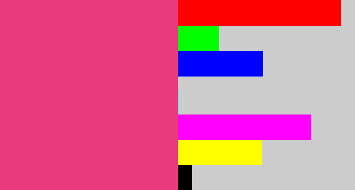 Hex color #ea3a7b - darkish pink