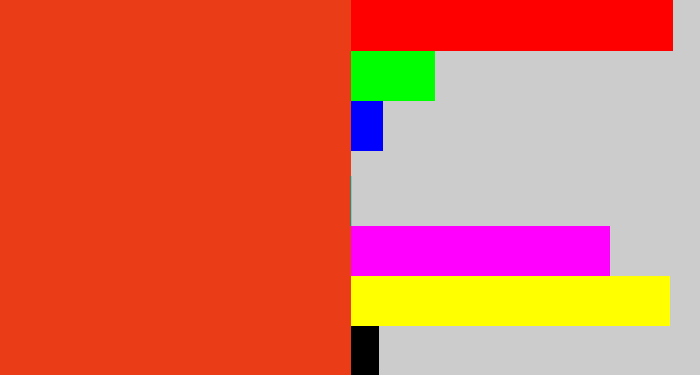 Hex color #ea3c16 - tomato