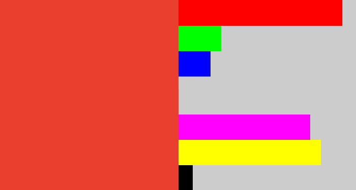 Hex color #ea3e2e - tomato