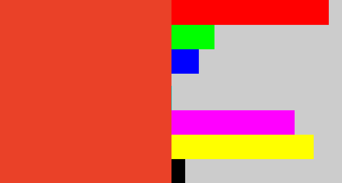 Hex color #ea4128 - tomato