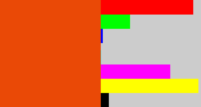 Hex color #ea4906 - deep orange