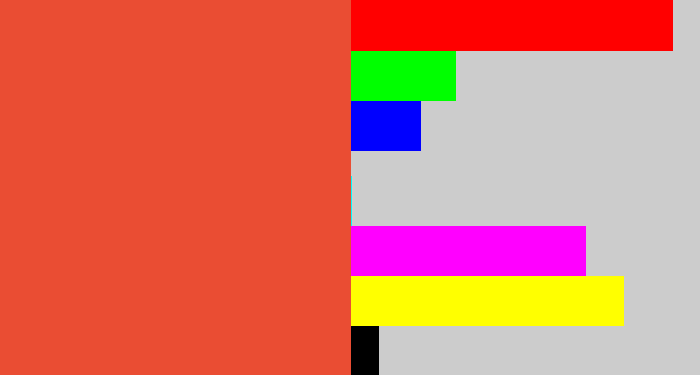 Hex color #ea4d33 - tomato