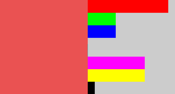 Hex color #ea5252 - pastel red