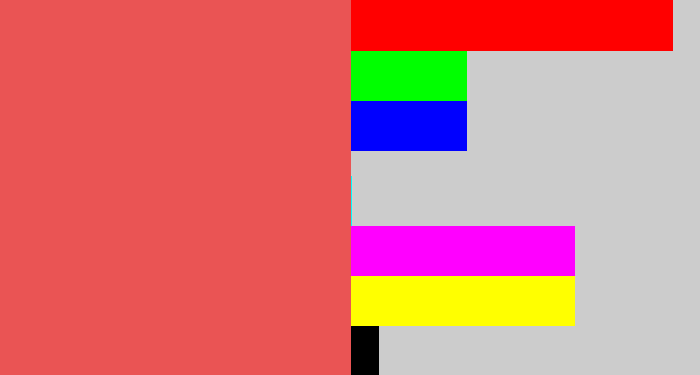Hex color #ea5454 - pastel red