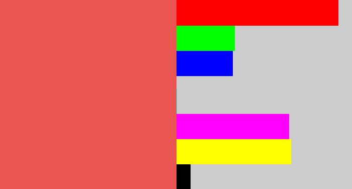 Hex color #ea5552 - pastel red