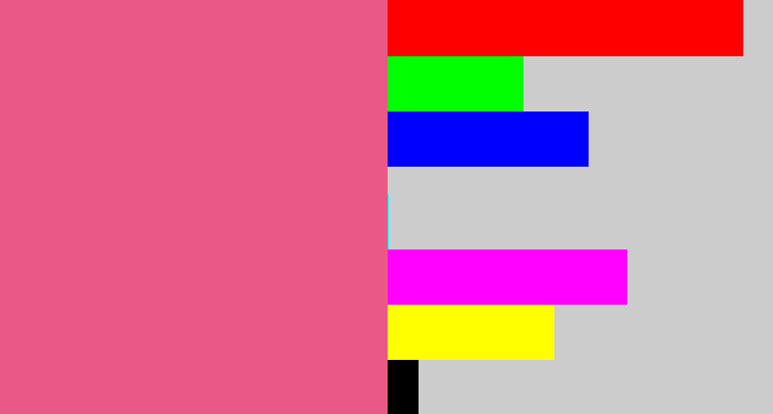 Hex color #ea5885 - warm pink