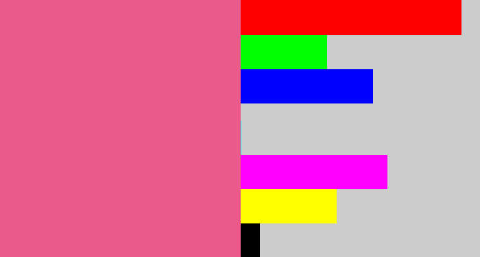 Hex color #ea5b8c - medium pink