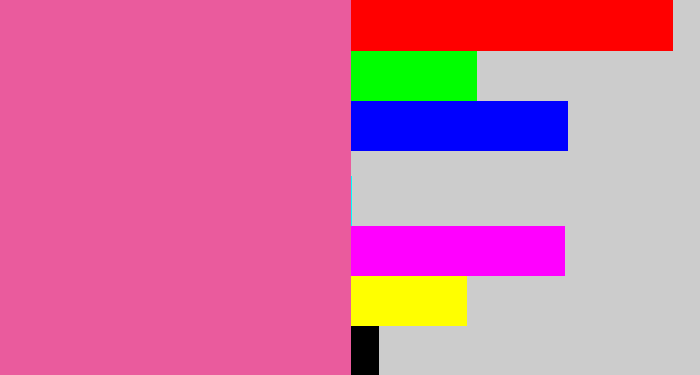 Hex color #ea5b9d - medium pink