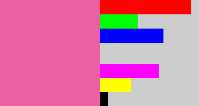 Hex color #ea60a2 - medium pink
