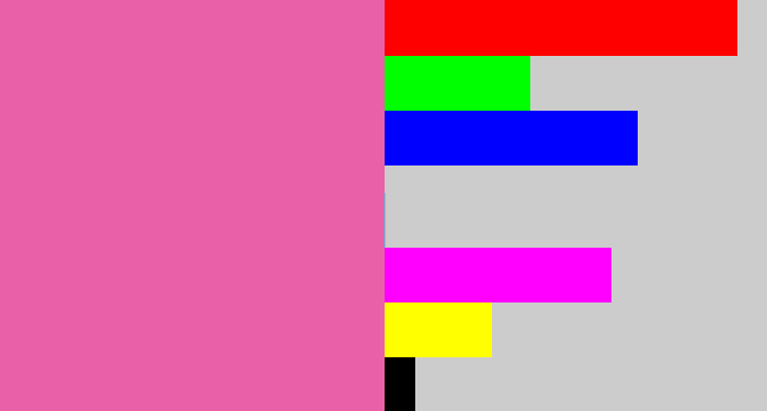 Hex color #ea60a8 - medium pink