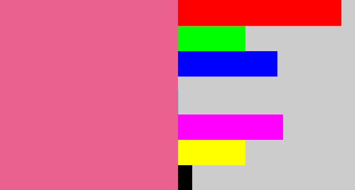 Hex color #ea6190 - medium pink