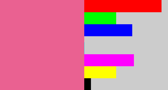 Hex color #ea6191 - medium pink